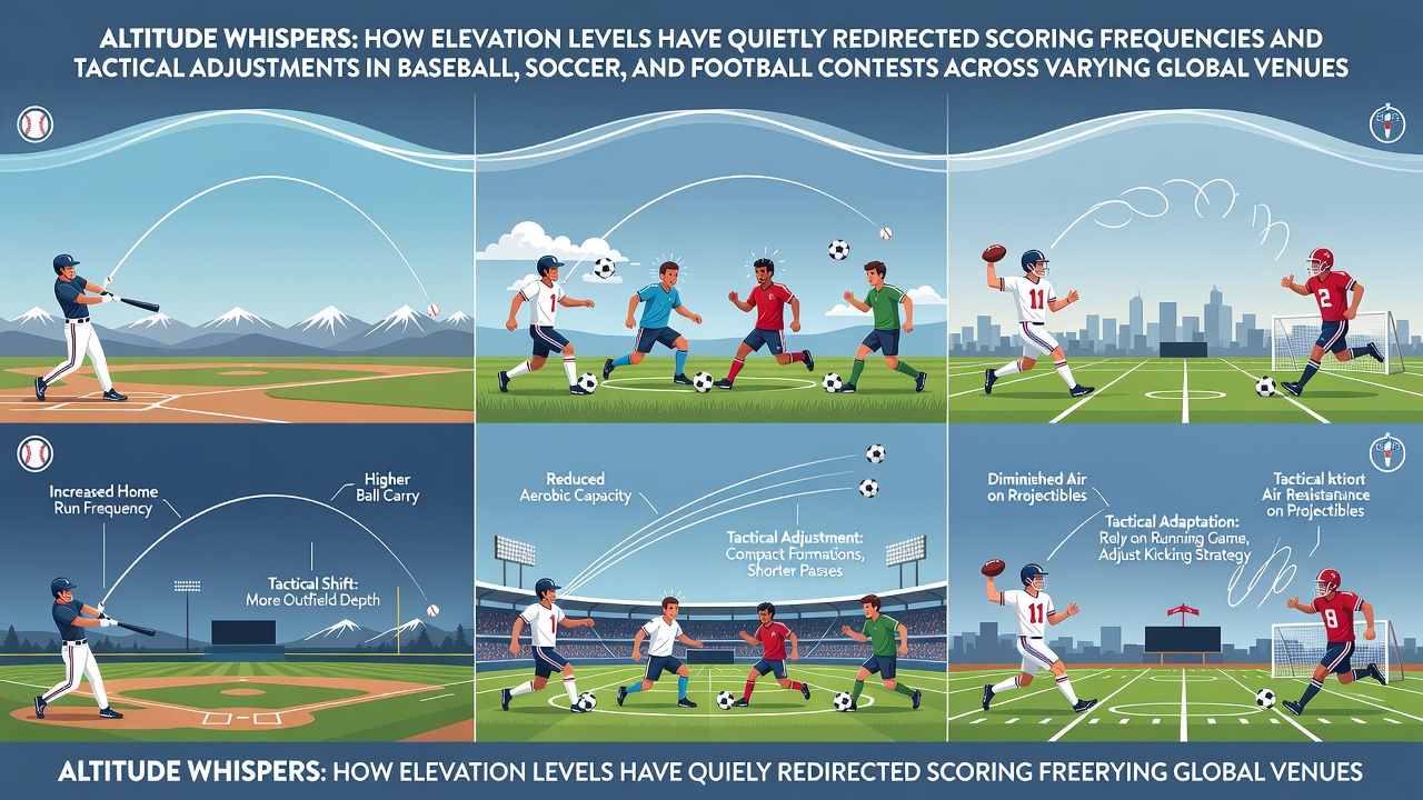 High-altitude baseball stadium view showing thin air effects on ball trajectory during a game at Coors Field in Denver