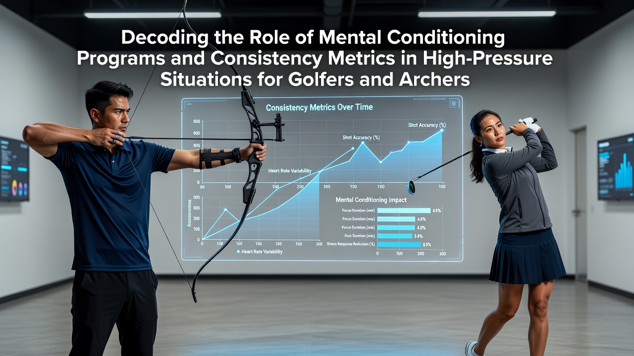 Golfer preparing for a critical putt under tournament pressure while monitoring focus techniques
