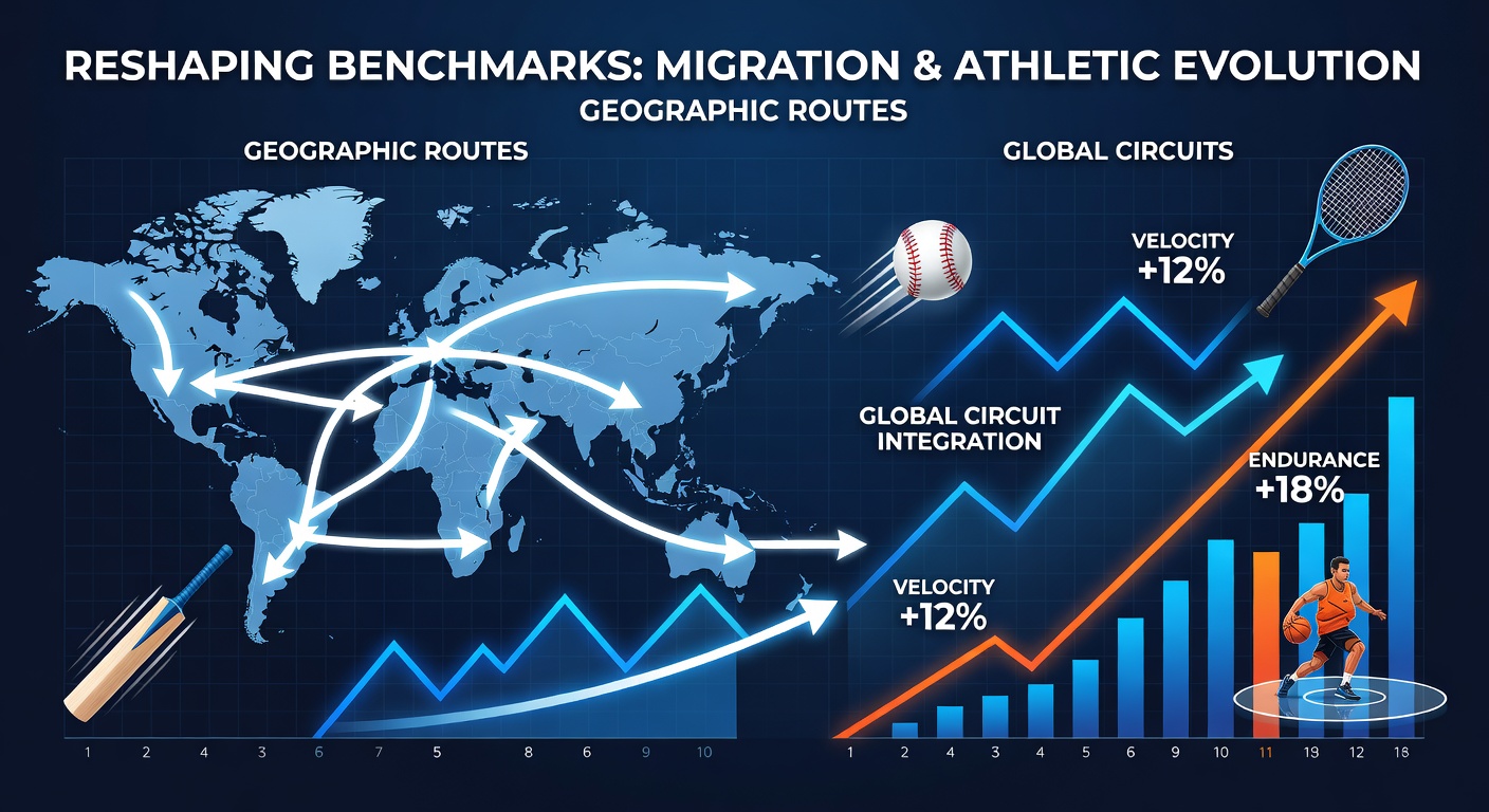 Athletes migrating across regions and training in bat-and-ball and court sports environments