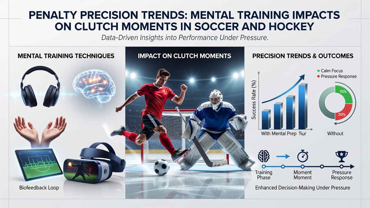 Athletes from soccer and hockey engaged in mental preparation routines before penalty situations