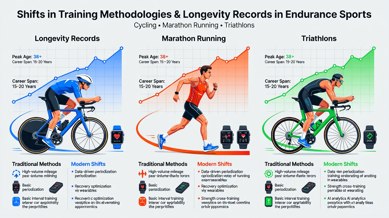 Endurance athletes training with modern methodologies in cycling and running